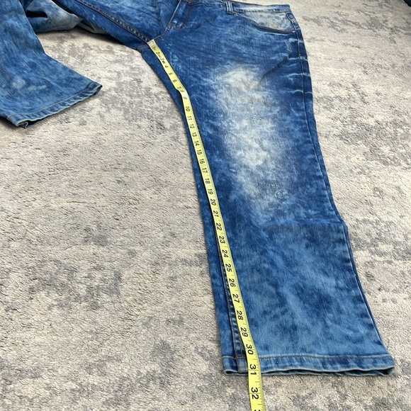 Refuel Denim Faded Acid Wash Jeans Blue Sz 46x32 - Picture 9 of 10